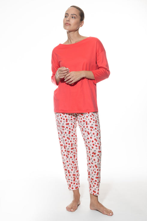 Mey Serie Cherry Rush Pyjama 7/8 Length, 3/4 Sleeve